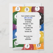 Geburtstagsparty von Billiard Einladung (Vorderseite)