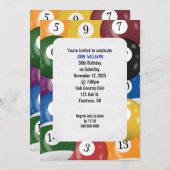 Geburtstagsparty von Billiard Einladung (Vorne/Hinten)