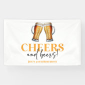 Geburtstagsparty von Cheers and Beers Glass Banner (Horizontal)