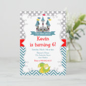 Geburtstagsparty von Dragon und Castle Einladung (Stehend Vorderseite)