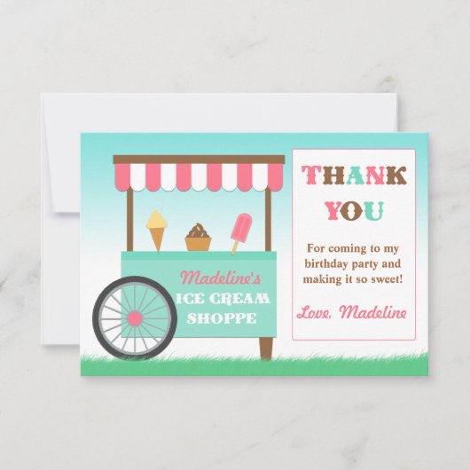 Geburtstagsparty von Eis Creme Danke (Vorderseite)