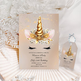 Geburtstagsparty von Floral Unicorn Einladung