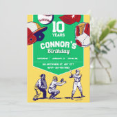 Geburtstagsparty von Gelb & Grün Einladung (Stehend Vorderseite)