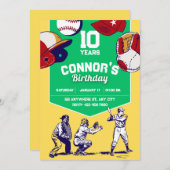 Geburtstagsparty von Gelb & Grün Einladung (Vorne/Hinten)