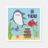 Geburtstagsparty von Hai und Freunden Serviette (Vorderseite)