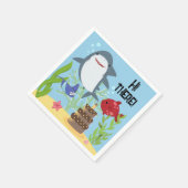 Geburtstagsparty von Hai und Freunden Serviette (Ecke)