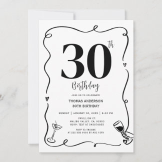 Geburtstagsparty von Hand, 30., 40., 50. Einladung