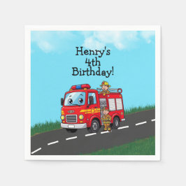 Geburtstagsparty von Kid's Fire Truck Serviette