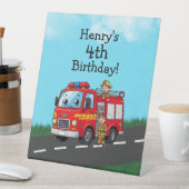 Geburtstagsparty von Kid's Fire Truck Sockelschild (In Situ)