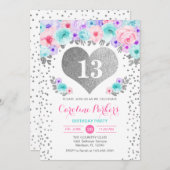 Geburtstagsparty von Mädchen - Aquamarines Lila Ro Einladung (Vorne/Hinten)