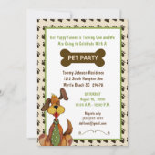 Geburtstagsparty von männlichen Haustieren Einladung (Vorderseite)