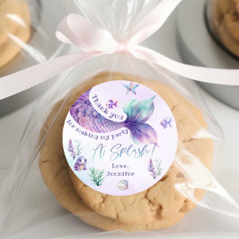 Geburtstagsparty von Mermaid vielen Dank Runder Aufkleber