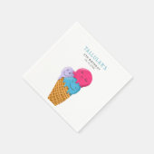 Geburtstagsparty von niedlich Ice Creme Cone Serviette (Ecke)