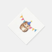 Geburtstagsparty von niedlichen Igeln Serviette (Ecke)