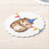 Geburtstagsparty von niedlichen Igeln Untersetzer (angewinkelt)