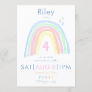 Geburtstagsparty von Pastel Rainbow Einladung