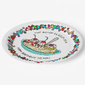 Geburtstagsparty von personalisiert Ice Cream Pappteller (Schrägansicht)