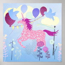 Geburtstagsparty von Unicorn druckbares Poster