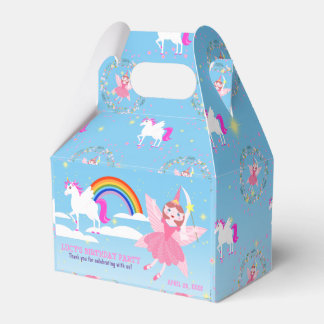 Geburtstagsparty von Unicorn und Fairy Magic Geschenkschachtel