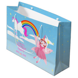 Geburtstagsparty von Unicorn und Fairy Magic Große Geschenktüte