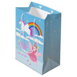 Geburtstagsparty von Unicorn und Fairy Magic Mittlere Geschenktüte