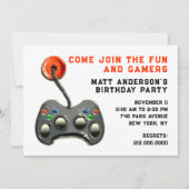 Geburtstagsparty von Videospielern Einladung (Vorderseite)