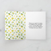 Geburtstagsparty von Zitronen und Folies Dankeskarte (Innenseite)