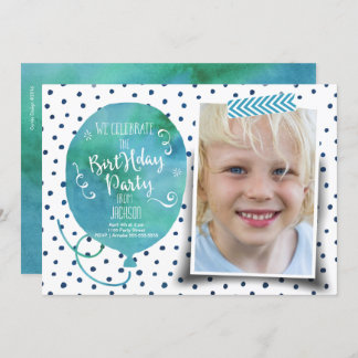 Geburtstagsparty Watercolor | Einladungs-Junge Einladung