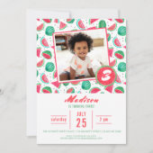 Geburtstagsparty Watermelon Frucht | Aufforderunge Einladung (Vorderseite)