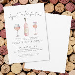 Geburtstagsparty: Wein bis Perfektion Einladung<br><div class="desc">Eleganter Rosa Wein-Thema Geburtstag Einladung. Diese stilvolle Einladung enthält die Phrase "Aged to Perfection" in eleganter, handgeschriebener Schrift-Kalligraphie, in weichem Grau gedruckt für eine raffinierte und weibliche Touch. Unten zeigt eine Aquarellabbilderung eine rot-rosa Weinflasche, flankiert von einem passenden Weinglas auf jeder Seite, was einen ausgewogenen und feierlichen Brennpunkt schafft. Alle...</div>
