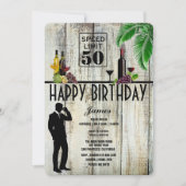 Geburtstagsparty, Wein, Cocktails, Palmen Einladung (Vorderseite)