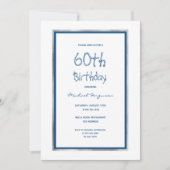 Geburtstagsparty weiß blau silber nautisch einladung (Vorderseite)