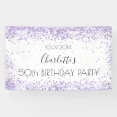 Geburtstagsparty, weißer violetter Lavendel Banner (Horizontal)