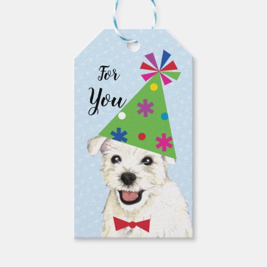 Geburtstagsparty Westie Gift Tags Geschenkanhänger (Vorderseite)