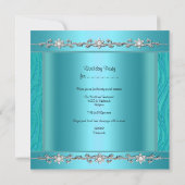 Geburtstagsparty Wild Aquamarin Zebra Diamond Einladung (Rückseite)