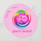 Geburtstagsparty Yoga Lotus Blume Regenbogendesign Einladung (Vorne/Hinten)
