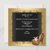 Geburtstagsparty Zebra Gold Dress Gown Einladung (Rückseite)