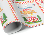 Geburtstagsparty Zirkus-Karneval-Thema des Kindes Geschenkpapier (Rolleneckpunkt)