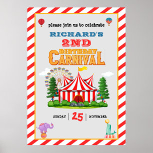 Geburtstagsparty Zirkus-Karneval-Thema des Kindes Poster