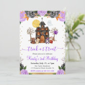 Geburtstagsparty zu Halloween Einladung (Stehend Vorderseite)