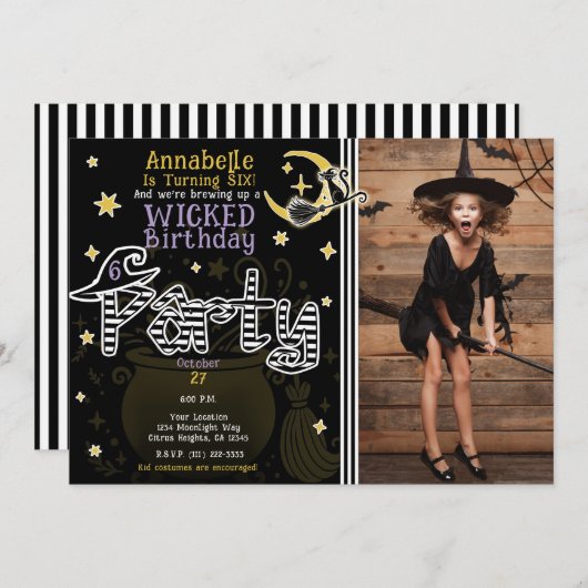 Geburtstagsparty zu Halloween Einladung (Vorne/Hinten)