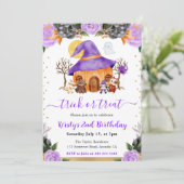 Geburtstagsparty zu Halloween Einladung (Stehend Vorderseite)