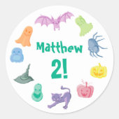 Geburtstagsparty zu Halloween Runder Aufkleber (Vorderseite)