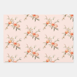 Geburtstagsparty zum Thema Aquarellpfirsichfarben Geschenkpapier Set