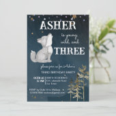 Geburtstagsparty zum Thema "Kleiner Wolf" Einladung (Stehend Vorderseite)