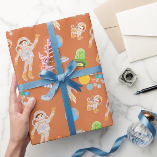 Geburtstagsparty zum Thema "Mars Astronautenjunge" Geschenkpapier (Schenken)