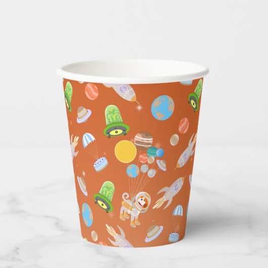 Geburtstagsparty zum Thema "Mars Astronautenjunge" Pappbecher (Vorderseite)