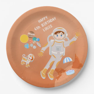 Geburtstagsparty zum Thema "Mars Astronautenjunge" Pappteller