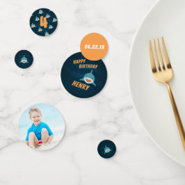 Geburtstagsparty zum Thema personalisierte Haie Konfetti