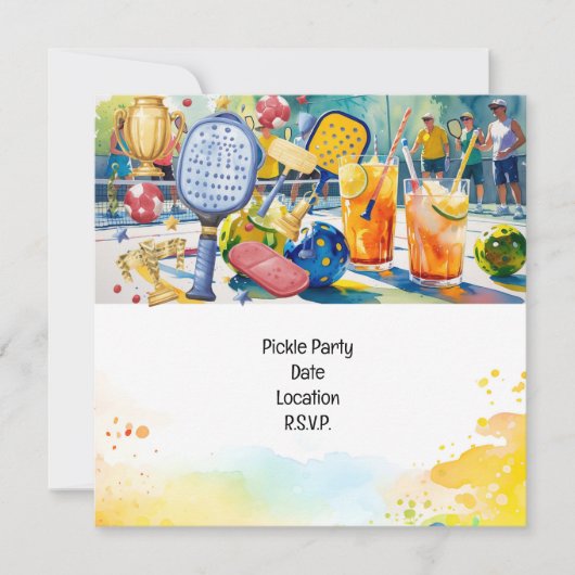 Geburtstagsparty zum Thema Pickleball Einladung (Vorderseite)